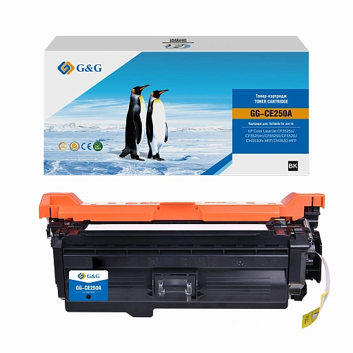 лазерный G&G 250A черный (5000стр.) для HP CLJ CP3525n/CP3525dn/CP3525X/CP3520/CM3530fs MFP/CM3530 MFP