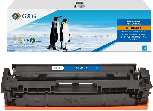 лазерный G&G 531A голубой (900стр.) для HP CLJ M154A/M154NW M180/180N/M181/M181FW лазерный G&G 531A голубой (900стр.) для HP CLJ M154A/M154NW M180/180N/M181/M181FW