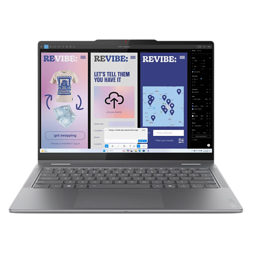 Lenovo Yoga 7 2-in-1 14ILL10 14"(1920x1200 OLED)/Touch/Intel Core Ultra 5 226V(2.1Ghz)/16384Mb/512PCISSDGb/noDVD/Int:Intel Arc graphics/Cam/BT/WiFi/70WHr/war 1y/1.38kg/luna grey/noOS + 65W, Pen, RU kbd