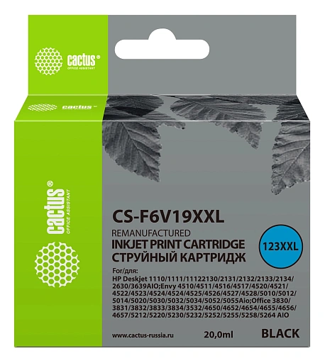 струйный Cactus 123XXL черный (1000стр.) (20мл) для HP DeskJet 1110/1111/1112/2130