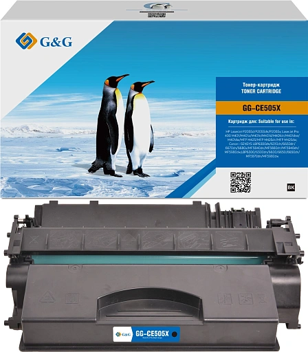 лазерный G&G 505X черный (6500стр.) для HP LaserJet P2055d/P2055dn/P2055x; LaserJet Pro 400 M401/M401a/M401n/M401d/M401dn/M401dne/M401dw/MFP M425/MFP M425dn/MFP M425dw Canon i-SENSYS LBP6300dn/6310dn/6650dn/6670dn/6680x/MF5840dn/MF588