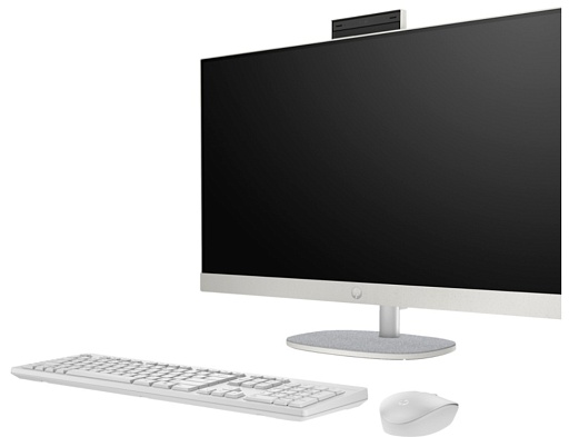 Моноблок HP 27-cr1018ci NT 27" FHD(1920x1080) Intel Ultra7-155U, 16GB DDR5 5600 (1x16GB), SSD 512Gb,  Intel Internal Graphics, noDVD, kbd(rus)&mouse wireless, HD Webcam,  Shell White, FreeDOS, 1Y Wty