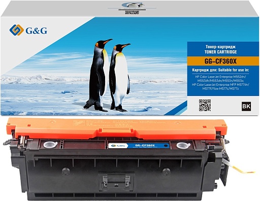 лазерный G&G 360X черный (12500стр.) для HP CLJ M553N/M553DN/M553X/M577C/M577Z/M577F/M577DN