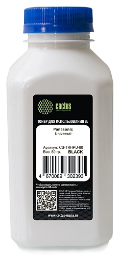 тонер Cactus TRHPU-80 черный (80гр.) для принтера Panasonic Universal