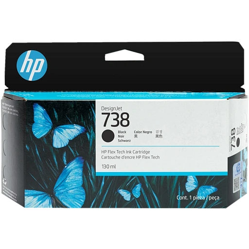 HP 738 130-ml Black DesignJet Ink Cartridge