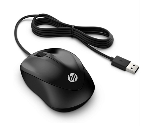 манипулятор Mouse HP Wired Mouse 1000 (Black) cons