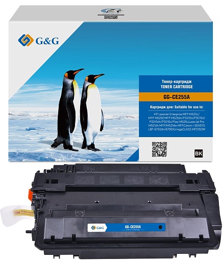 лазерный G&G 255A черный (6000стр.) для HP LJ Enterprise MFP M525c/P3015n/LJ Pro M521dn MFP/M521dw MFP