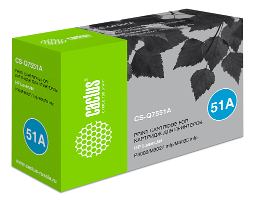лазерный Cactus Q7551A черный (6500стр.) для HP LJ P3005/M3027/M3035