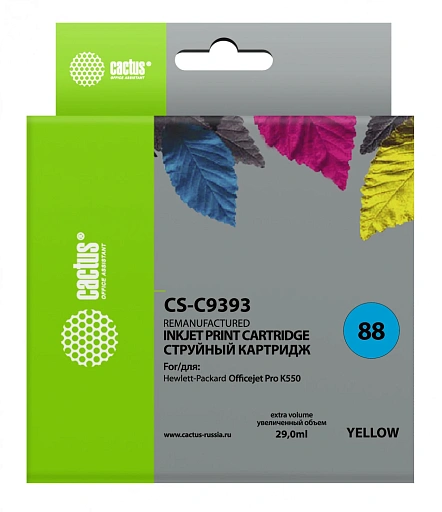струйный Cactus C9393 88 желтый (29мл) для HP DJ Pro K550