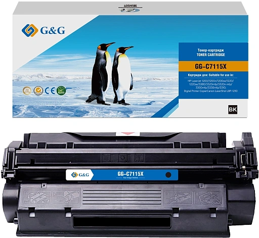 лазерный G&G C7115X черный (3500стр.) для HP LJ 1200/1200n/1200se/1220/1220se/3380/3320mfp/3320n mfp/3300mfp/3330mfp/3310 Canon LBP 1210