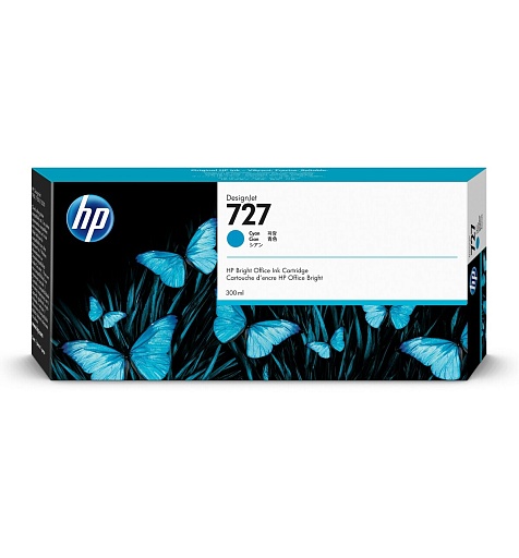 Картридж HP 727 струйный голубой (300 мл)