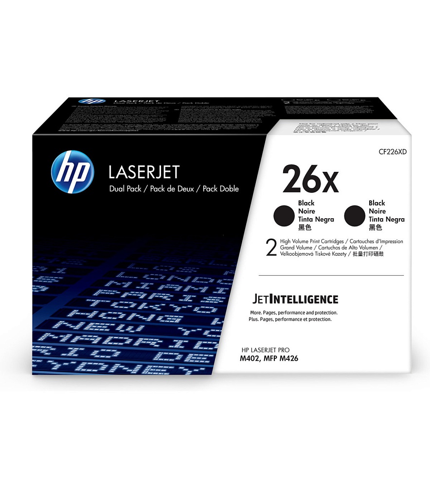 Картридж HP 26X лазерный увеличенной емкости упаковка 2 шт (2*9000 стр) CF226XD